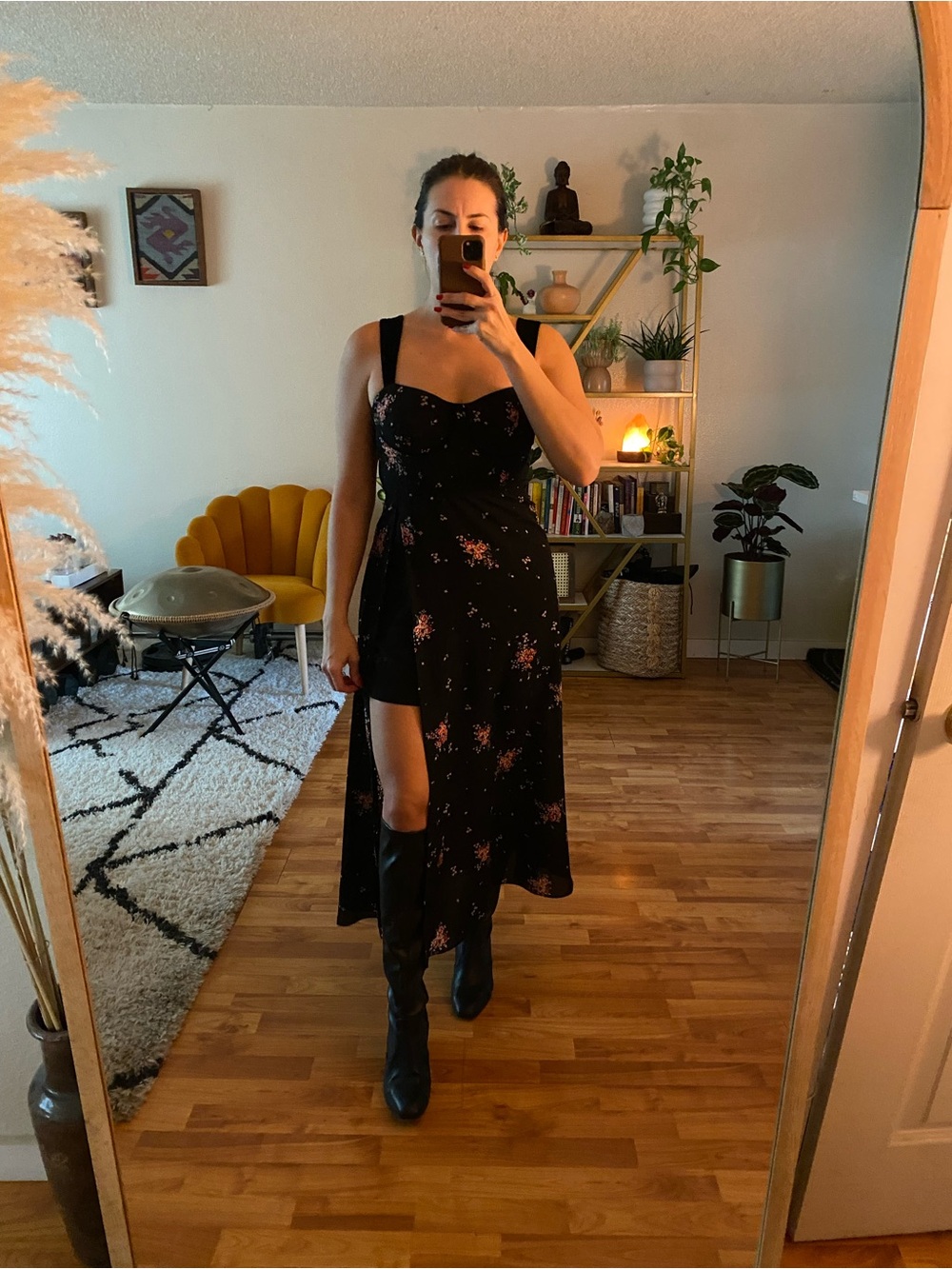 Show your mumu maxi slit shorts under dress